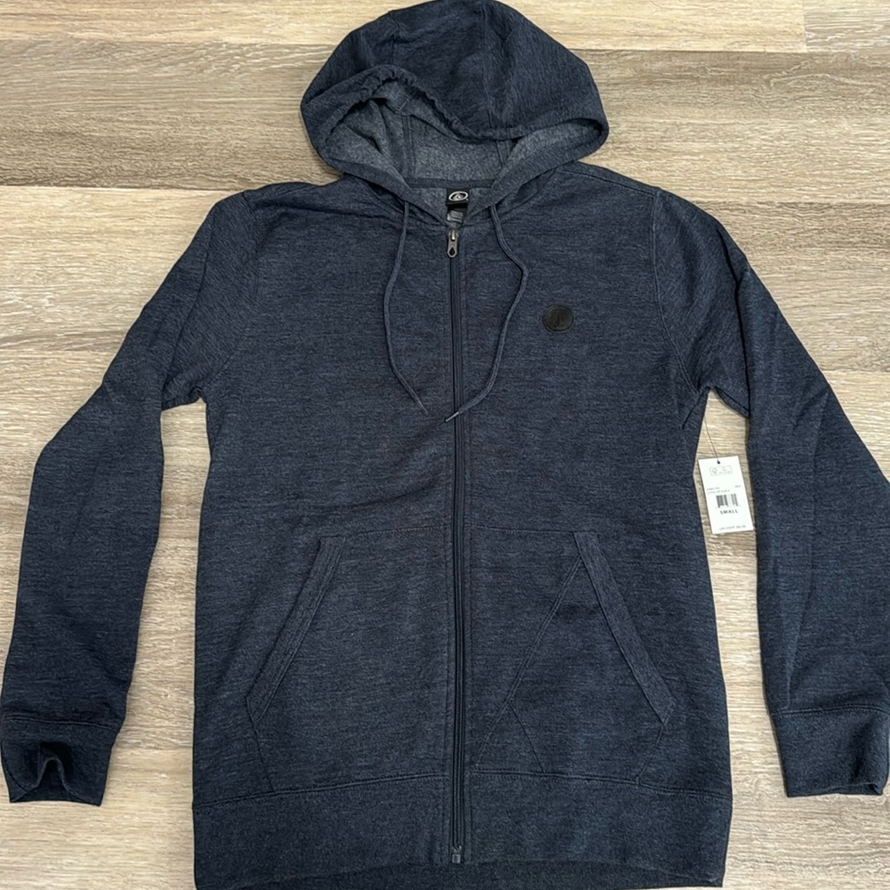 🆕 Volcom Men’s Loyal Zip Fleece Jacket in Heathered Navy, Size Small